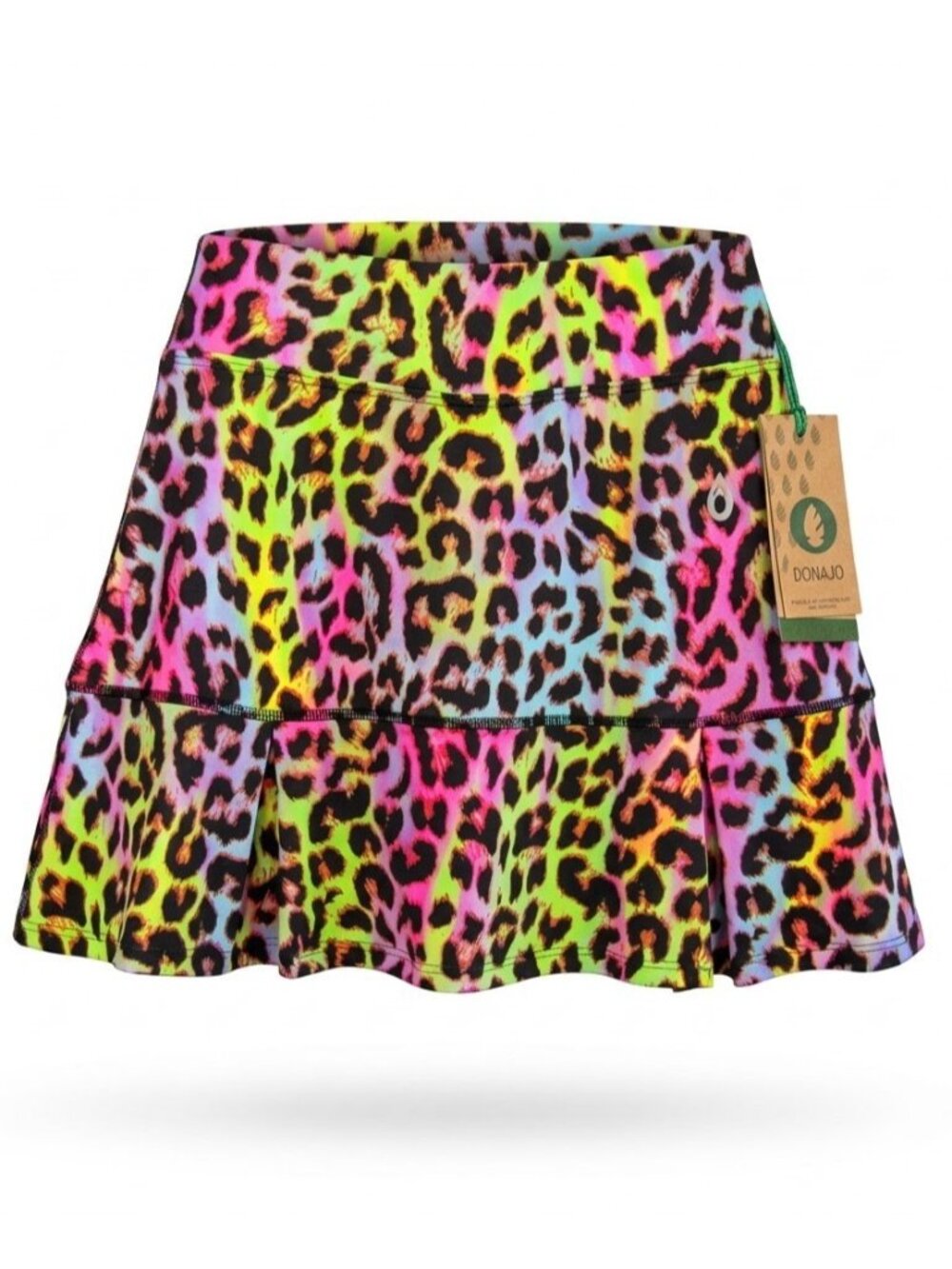Dona Jo Women Size 1 S JoJo Skort Athletic Golf Tennis Neon Rainbow Leopard New